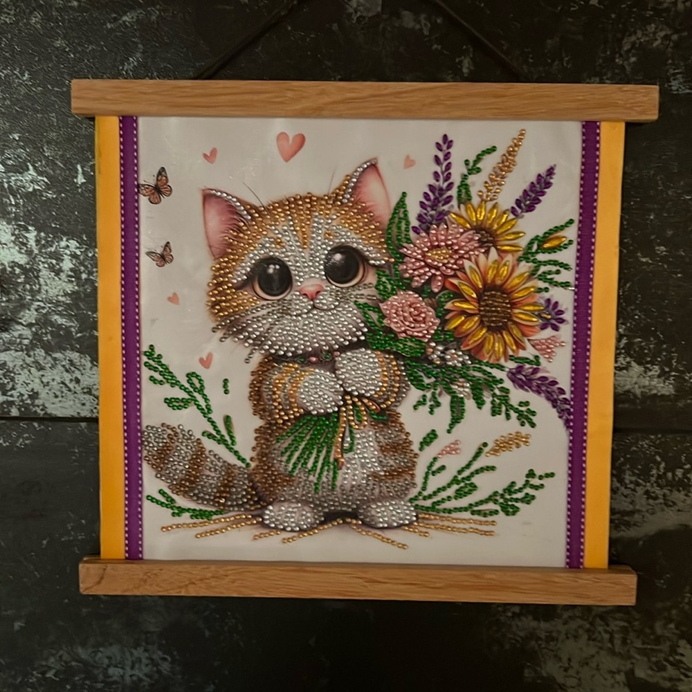 Custom Framed Art-Diamond Painting-Cute Kitten 2